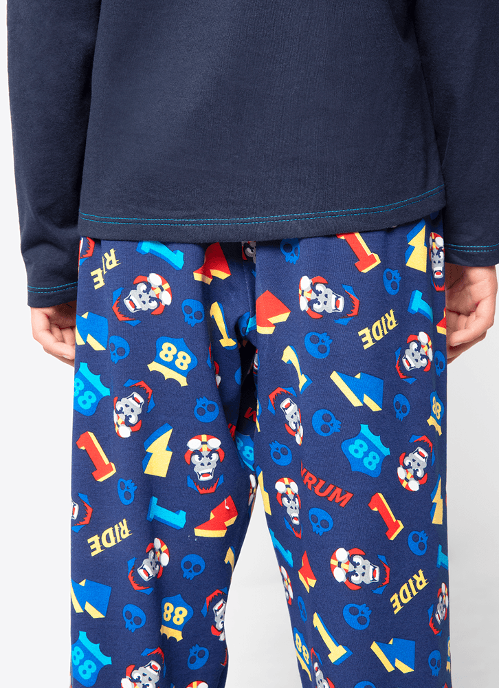 Pijama-Manga-Longa-Menino-Teen-Viscolycra-Gorila-Rider