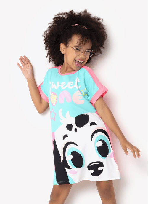 Camisola Manga Curta Viscolycra Menina Teen Dálmata Donut