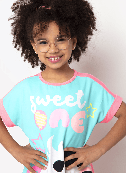 Camisola Manga Curta Viscolycra Menina Teen Dálmata Donut