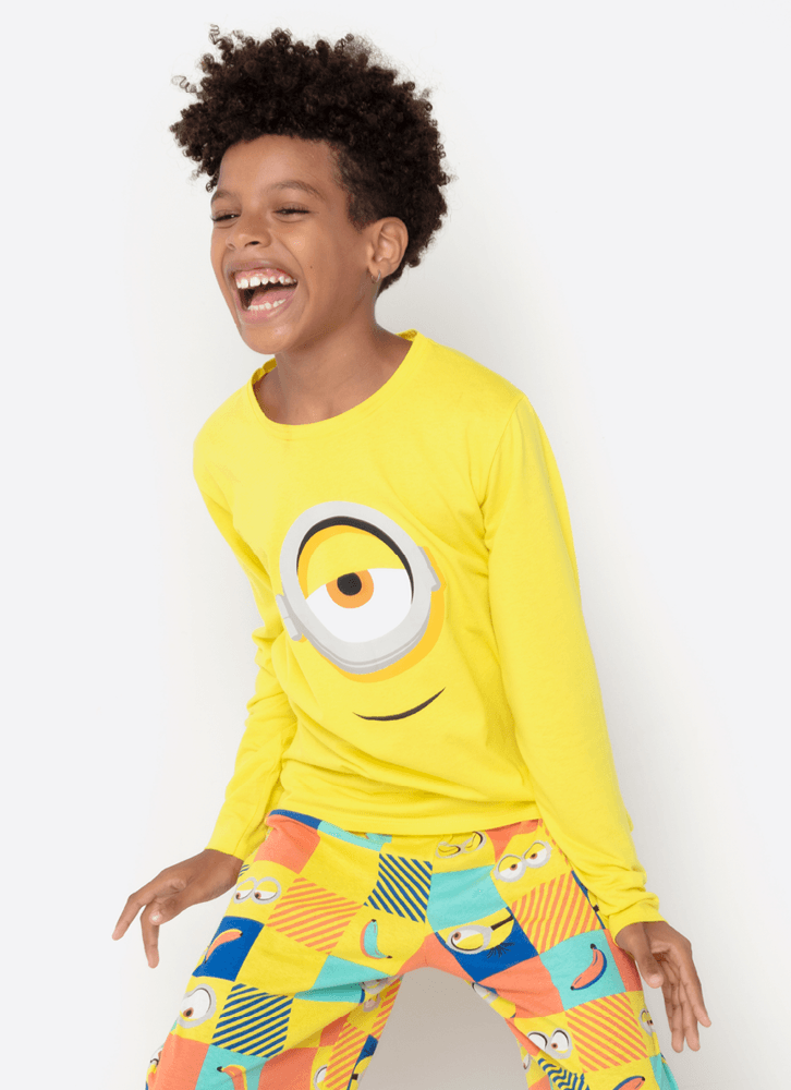 Pijama-Manga-Longa-Algodao-Teen-Unissex-Minions