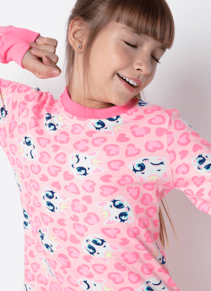 Pijama-Manga-Longa-Ultra-Visco-Menina-Teen-Gata-Romantica