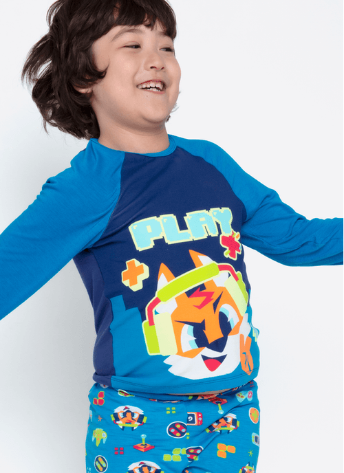 Pijama Manga Longa Viscolycra Menino Raposa Gamer