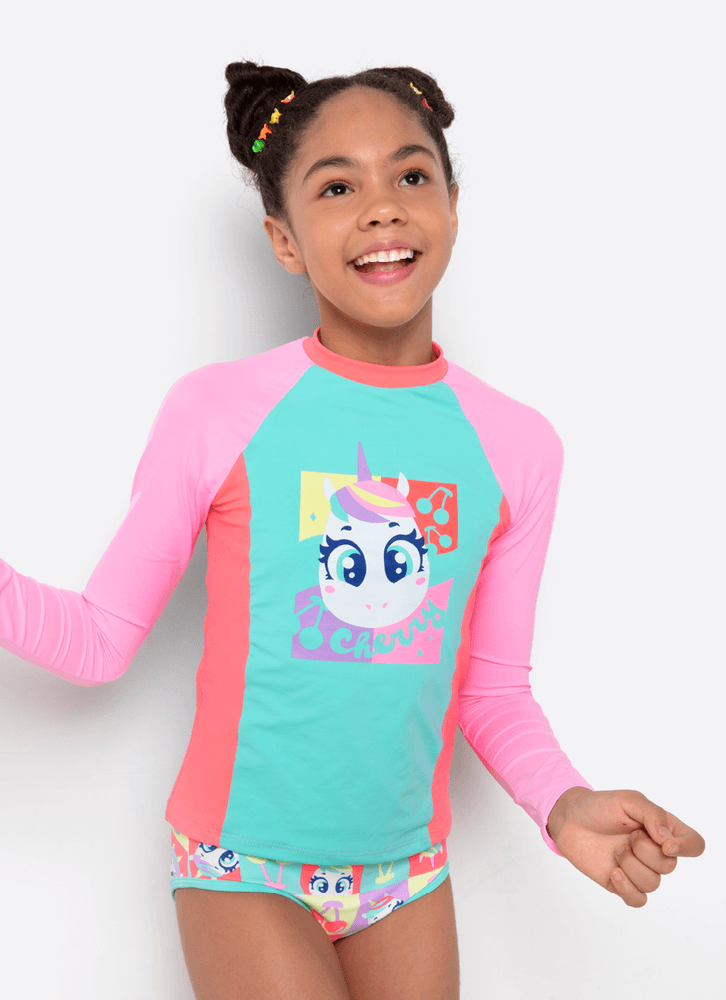 Camiseta-Menina-Teen-Com-Protecao-Solar-Unicornio-Cherry