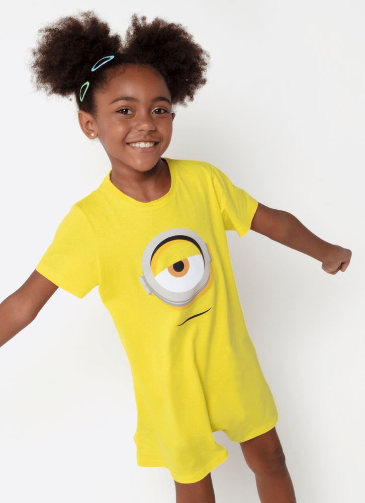 Camisola-Manga-Curta-Algodao-Menina-Minions