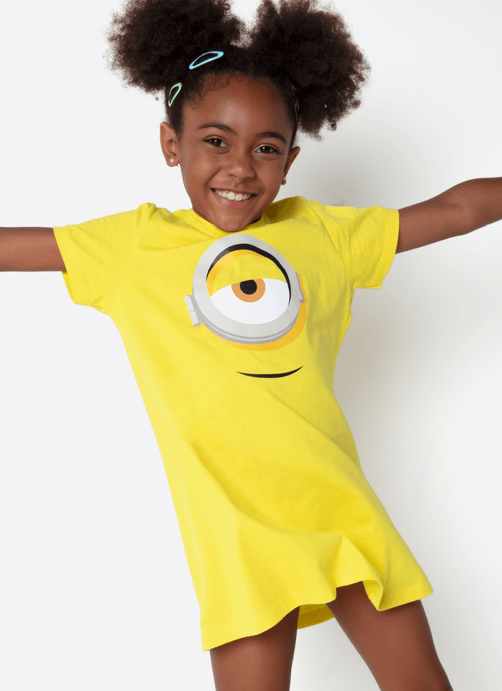 Camisola-Manga-Curta-Algodao-Menina-Minions