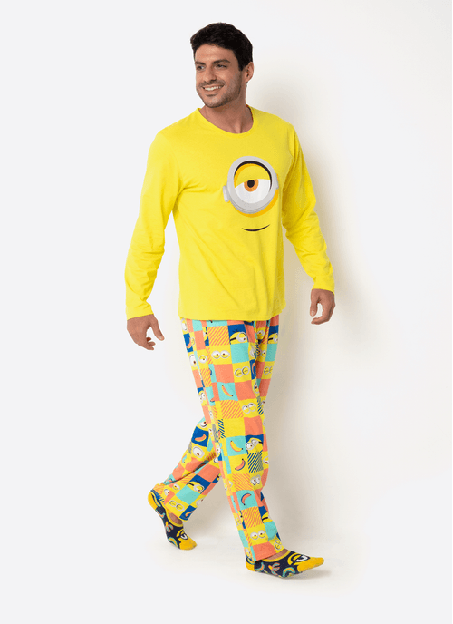 Pijama Manga Longa Masculino Minions