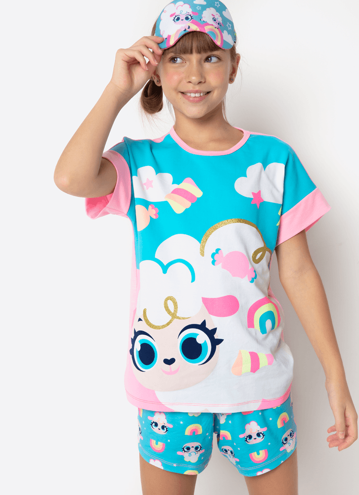 Pijama-Manga-Curta-Viscolycra-Menina-Teen-Ovelha