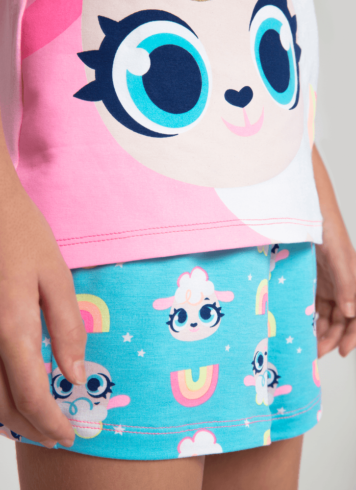 Pijama-Manga-Curta-Viscolycra-Menina-Teen-Ovelha