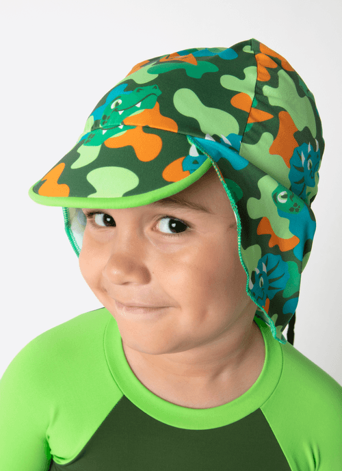 Chapéu Com Proteção Solar Menino Dino Trio