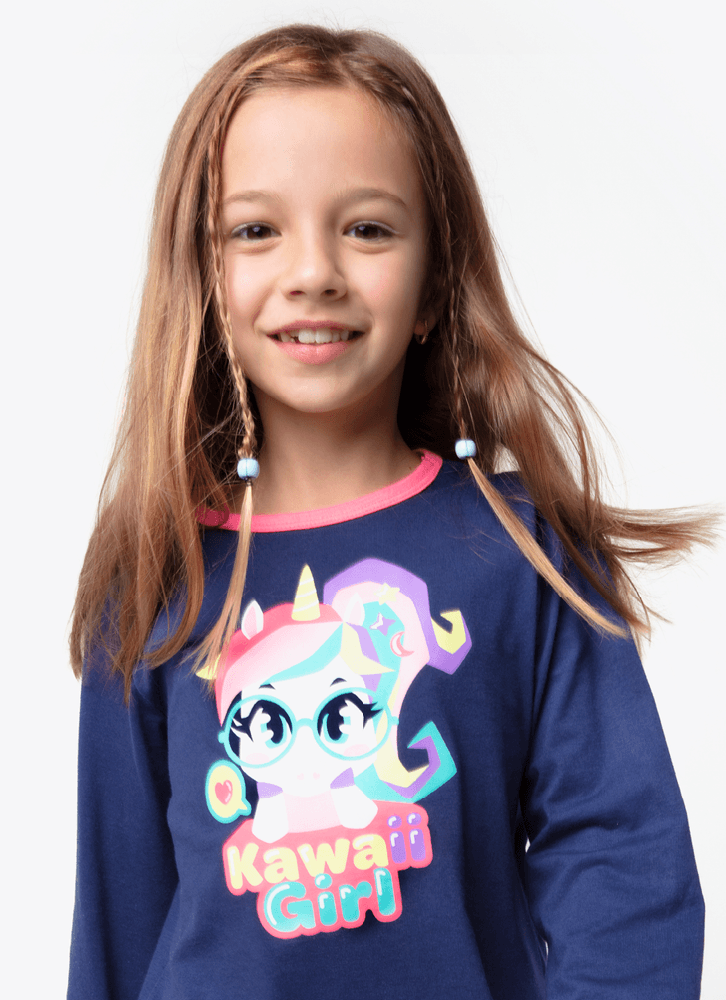 Pijama-Manga-Longa-Algodao-Menina-Unicornio-Kawaii