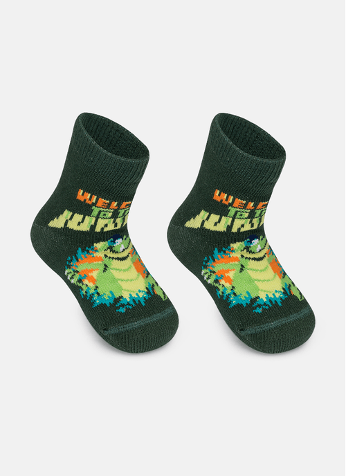 Meia Soquete Bebê Menino Jacaré Jungle