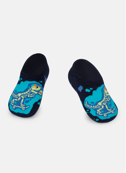 Meia Sapatinho Antiderrapante Bebê Menino Dinossauro Fósseis