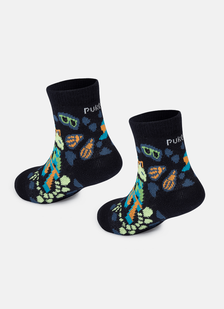 Meia-Soquete-Bebe-Menino-Dinossauro-Fosseis-Brilha-No-Escuro