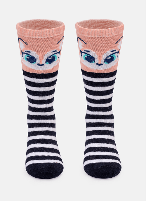 Meia 3/4 Bebê Menina Cano Longo Raposa