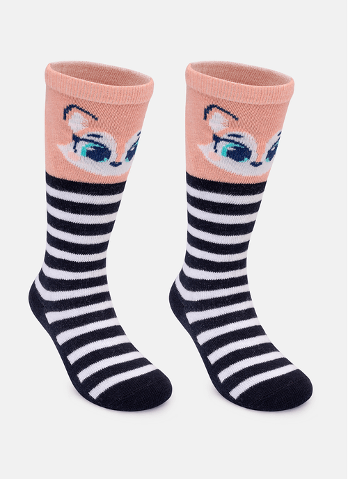 Meia 3/4 Bebê Menina Cano Longo Raposa