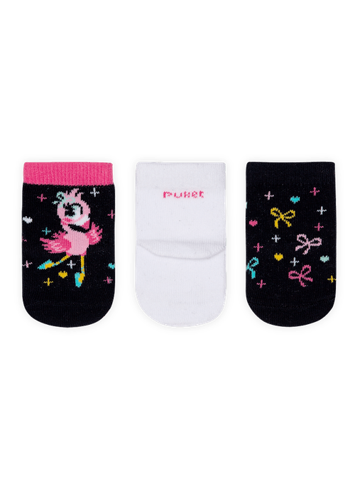 Kit com 3 meias Bebê Soquete Flamingo