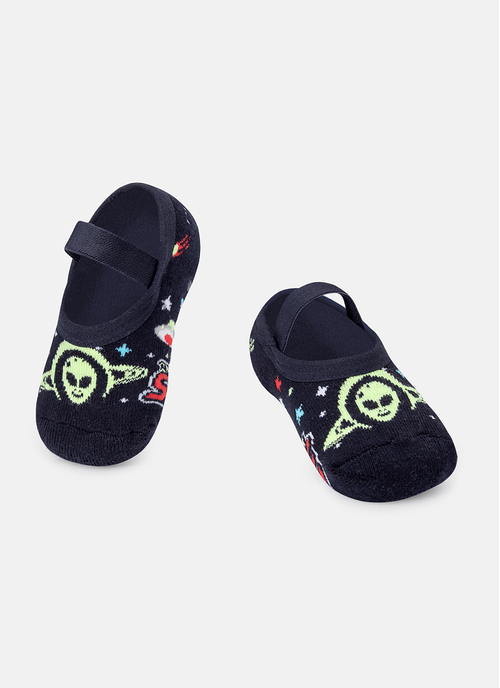 Meia Sapatilha Bebê Menino Antiderrapante Space
