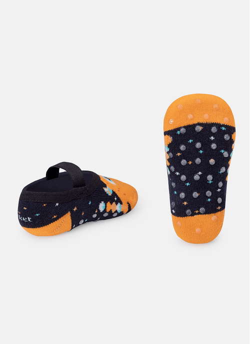 Meia Menino Sapatilha com Antiderrapante Monstro