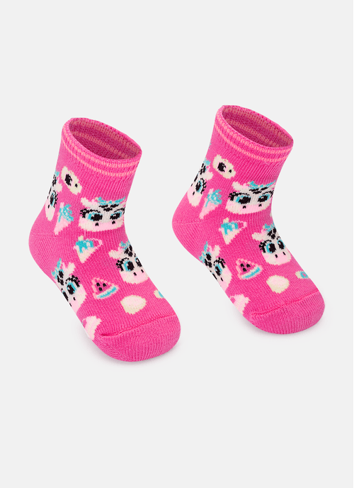 Meia Soquete Bebê Menina Vaca