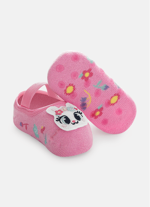Meia Sapatilha Antiderrapante Bebê Menina Coelha
