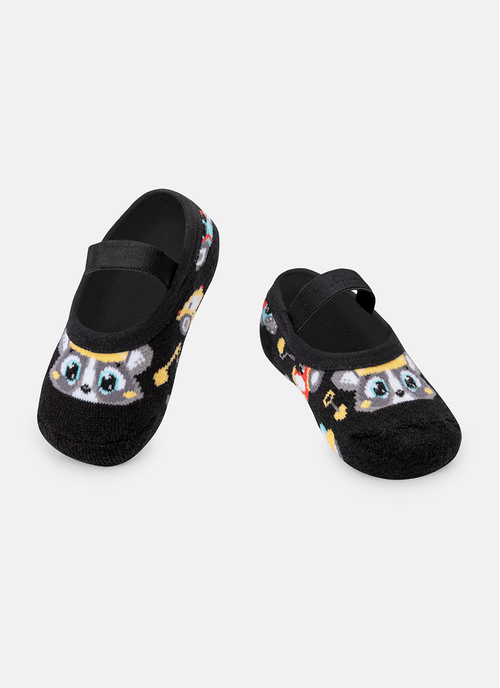 Meia Menino Sapatilha com Antiderrapante Guaxinim