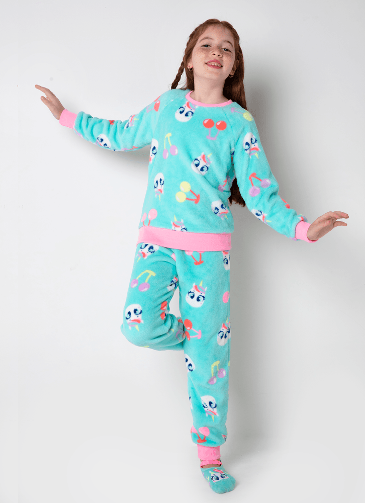 Pijama-Manga-Longa-Soft-Menina-Teen-Unicornio-Cherry