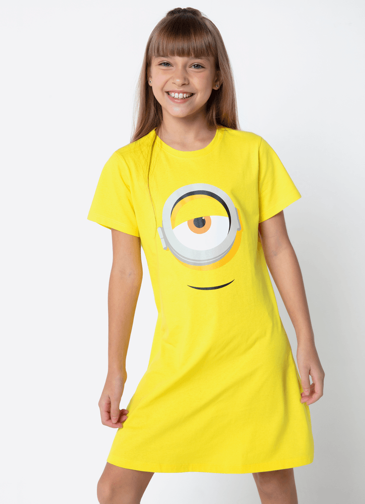 Camisola-Manga-Curta-Algodao-Menina-Teen-Minions