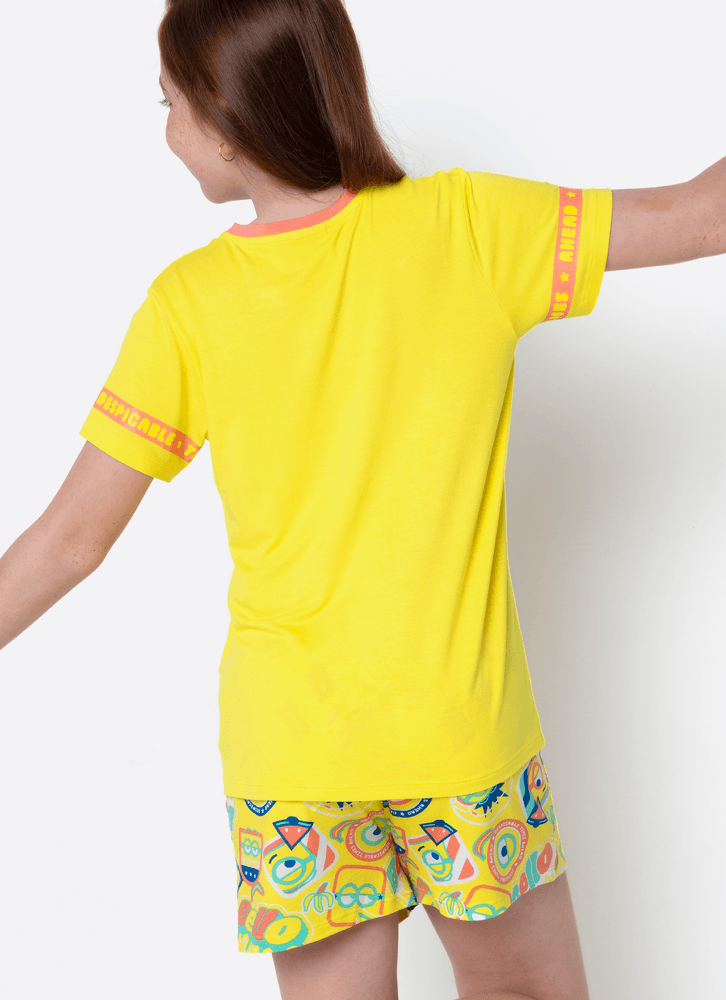 Pijama-Manga-Curta-Viscolycra-Menina-Teen-Minions