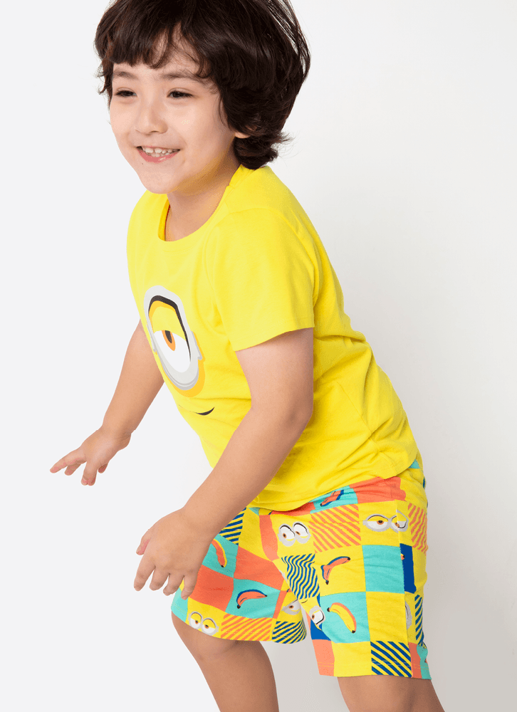 Pijama-Manga-Curta-Algodao-Menino-Minions