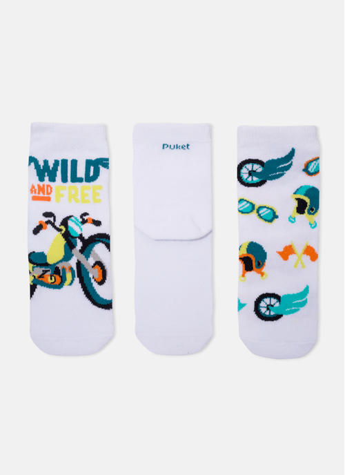 Kit com 3 meias Menino Bicicleta