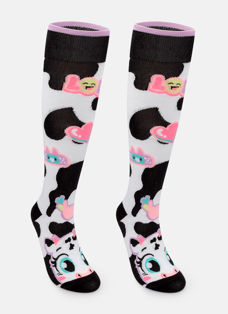 Meia-Cano-3-4-Feminina-Vaca-Patches