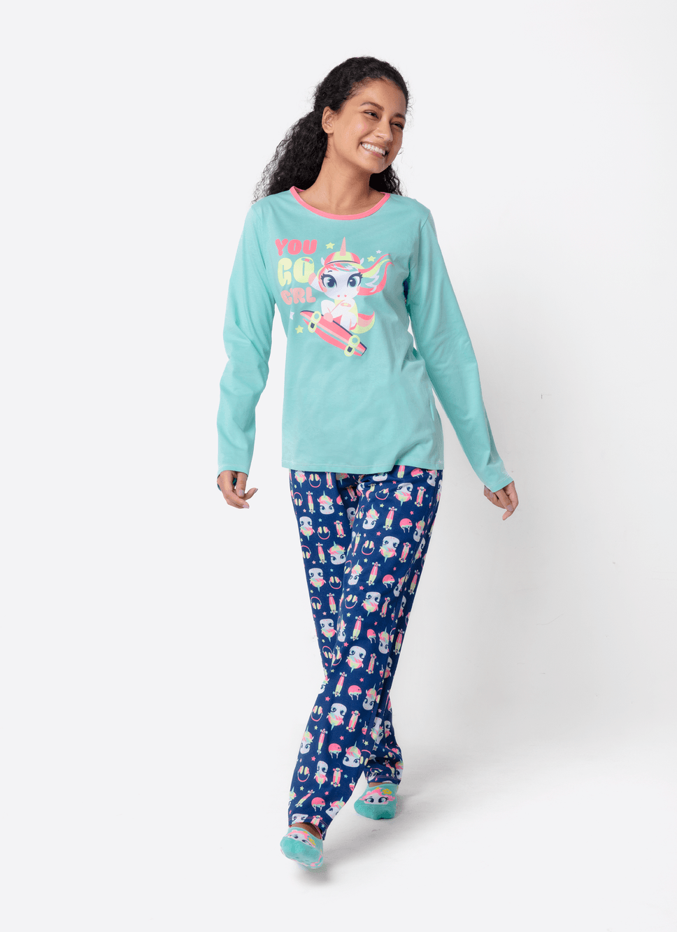 Pijama-Manga-Longa-Algodao-Feminino-Unicornio-Skate