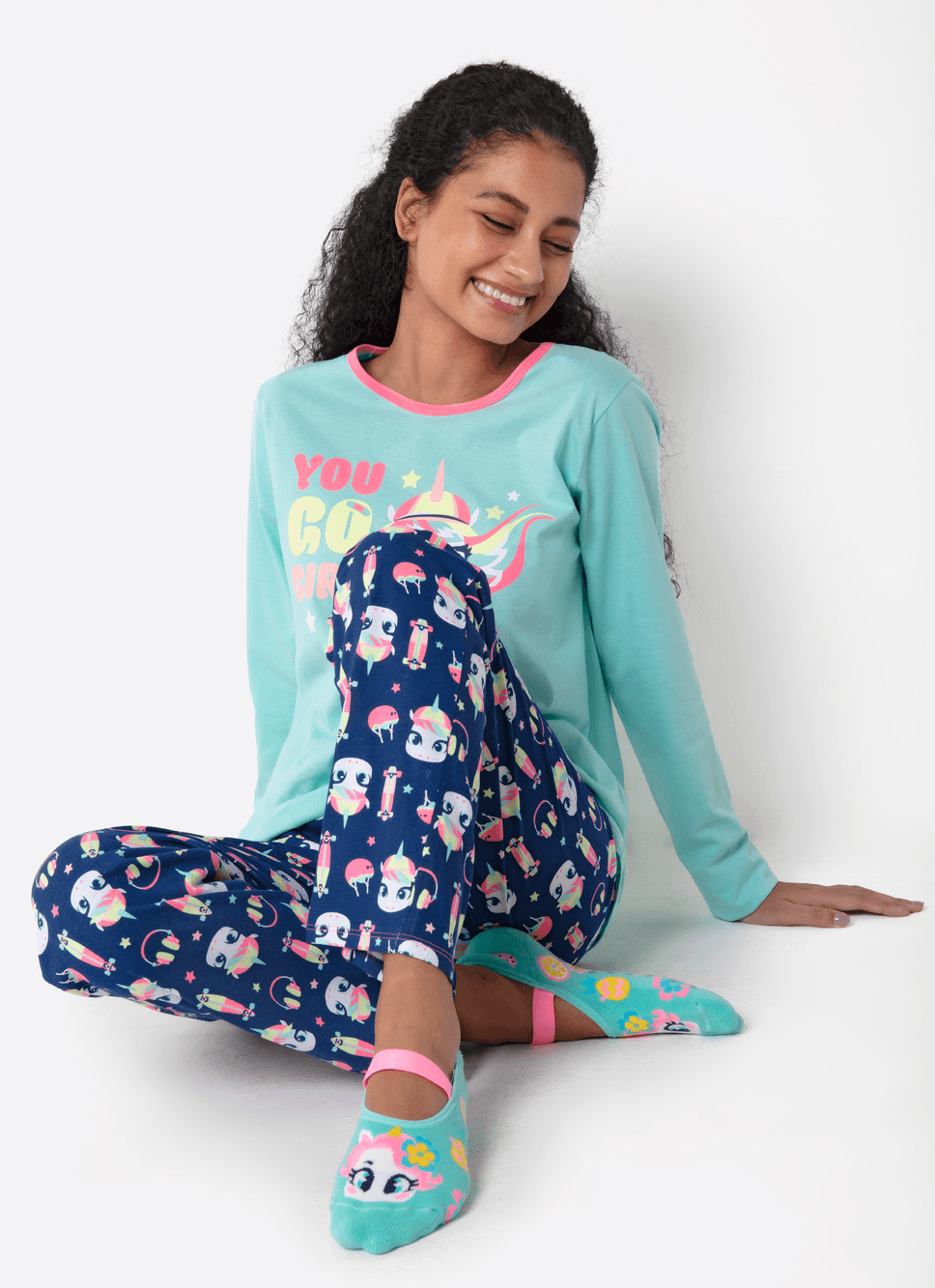 Pijama-Manga-Longa-Algodao-Feminino-Unicornio-Skate