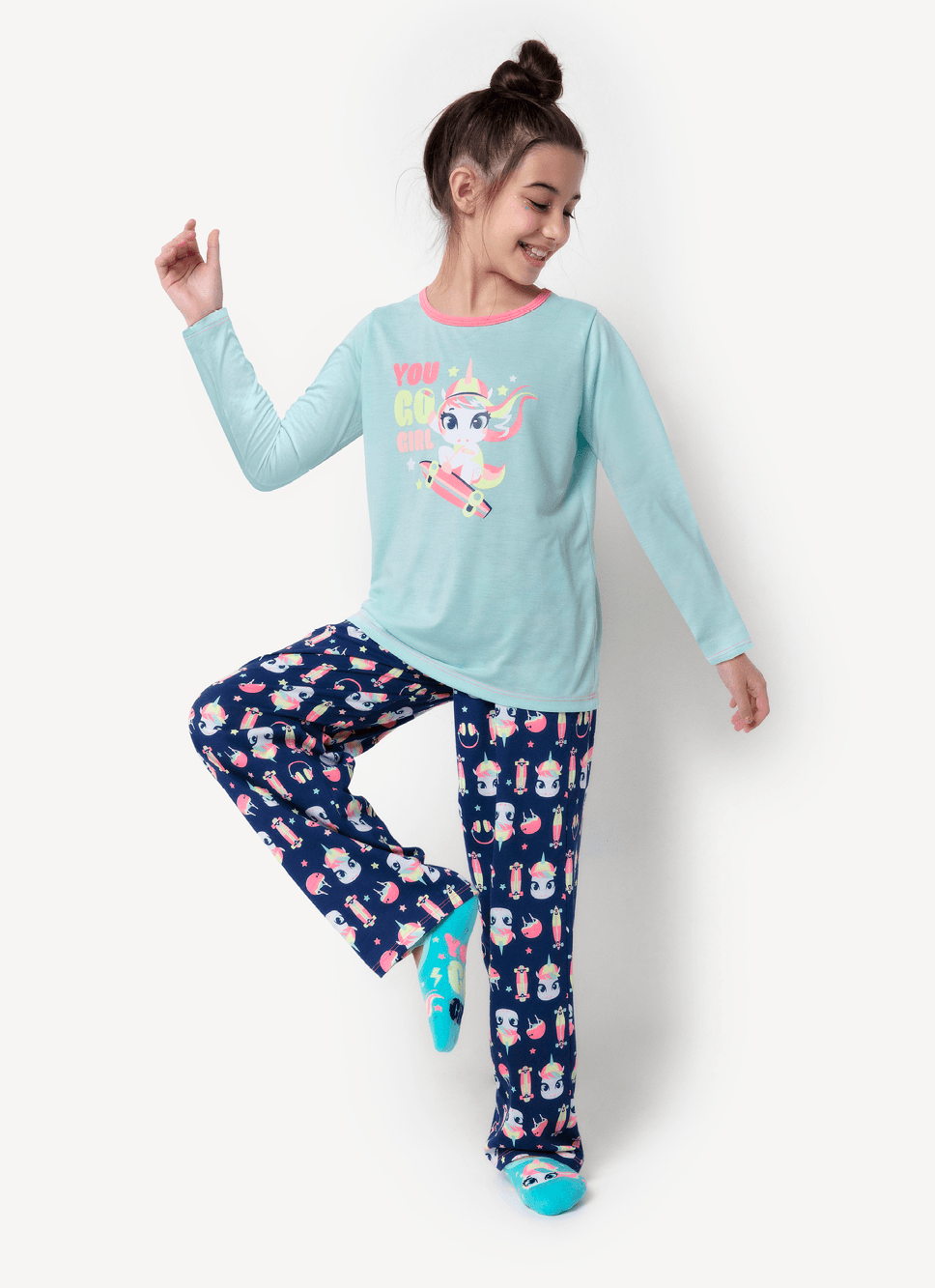 Pijama-Manga-Longa-Algodao-Menina-Teen-Unicornio-Skate