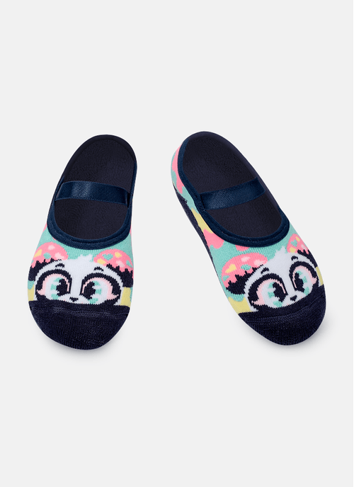Meia Sapatilha Feminina Com Sola Emborrachada Panda Donuts
