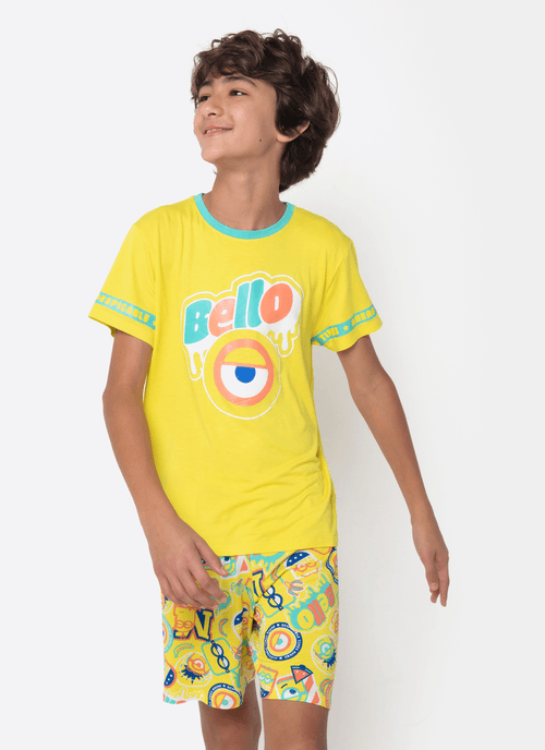 Pijama Manga Curta Viscolycra Menino Teen Minions