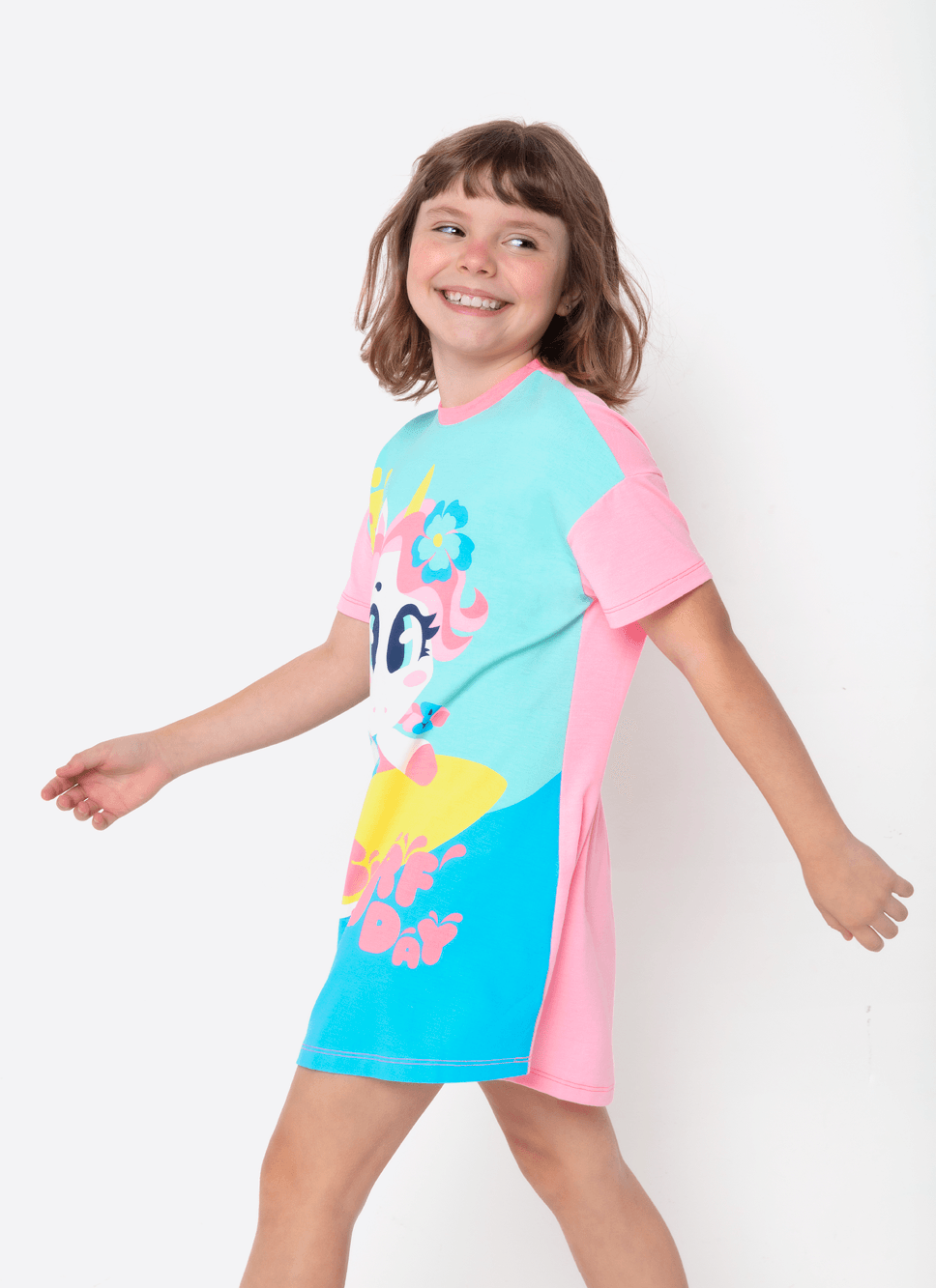 Camisola-Manga-Curta-Viscolycra-Menina-Unicornio-Aloha