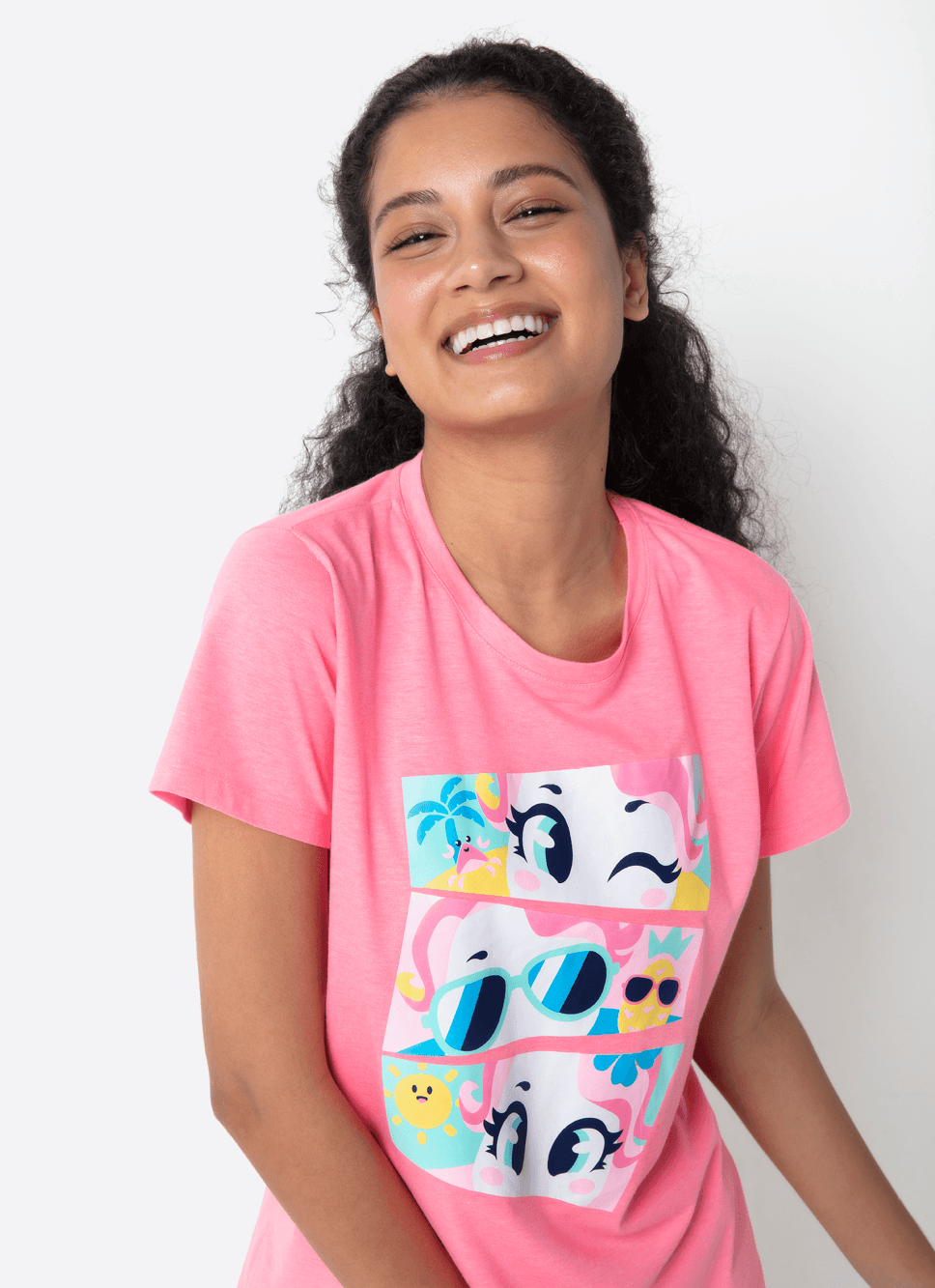 Pijama-Manga-Curta-Algodao-Feminino-Unicornio-Aloha