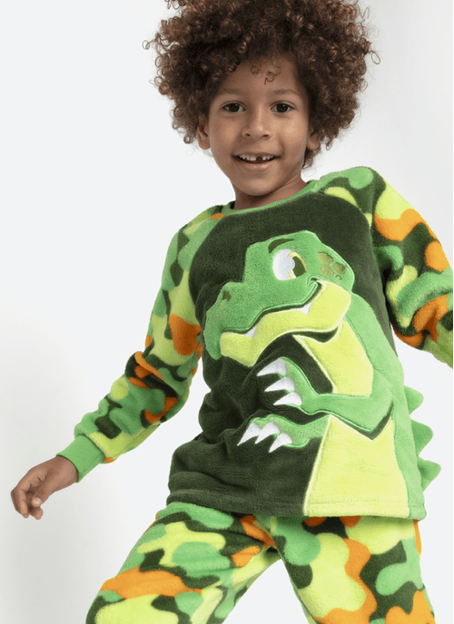 Pijama Manga Longa Soft Menino Dino Trio