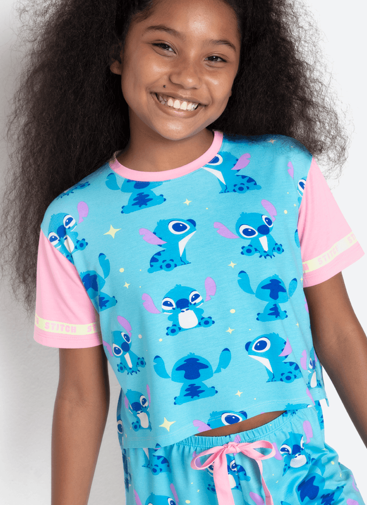 Pijama-Manga-Curta-Viscolycra-Menina-Teen-Stitch