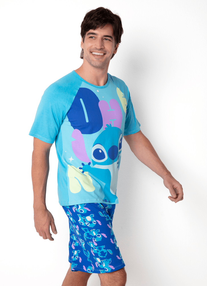 Pijama-Manga-Curta-Viscolycra-Masculino-Stitch