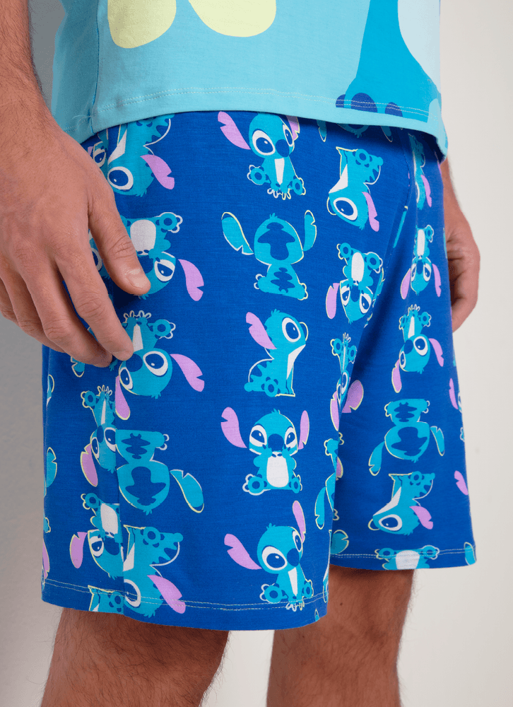 Pijama-Manga-Curta-Viscolycra-Masculino-Stitch