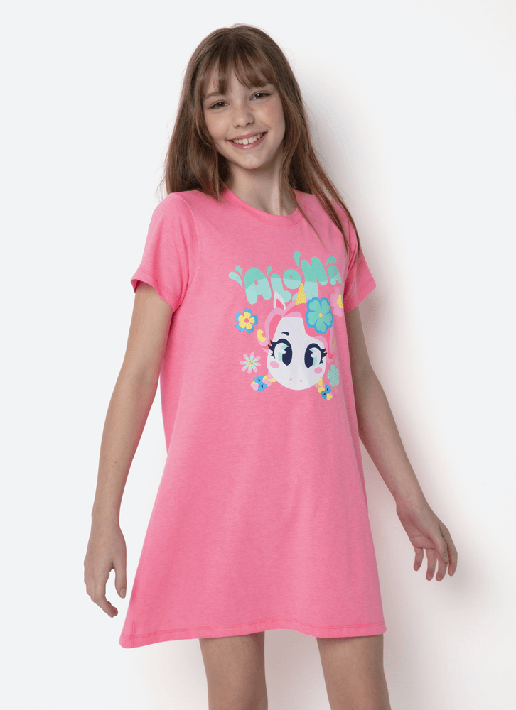 Camisola-Manga-Curta-Algodao-Menina-Teen-Unicornio-Aloha