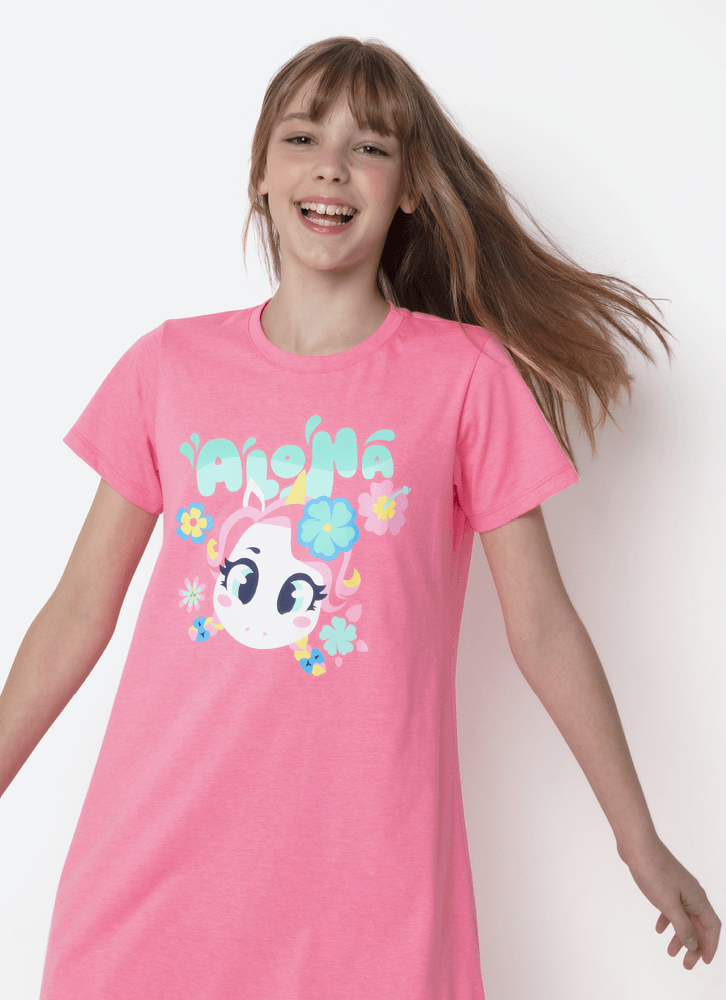 Camisola-Manga-Curta-Algodao-Menina-Teen-Unicornio-Aloha