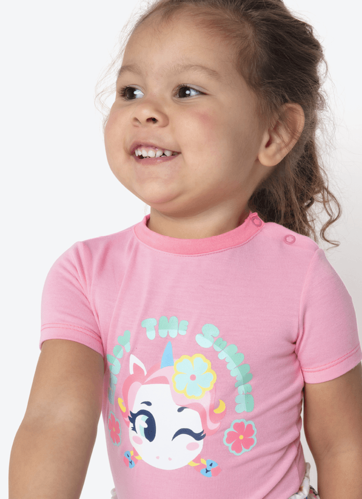 Pijama-Manga-Curta-Viscolycra-Bebe-Menina-Unicornio-Aloha