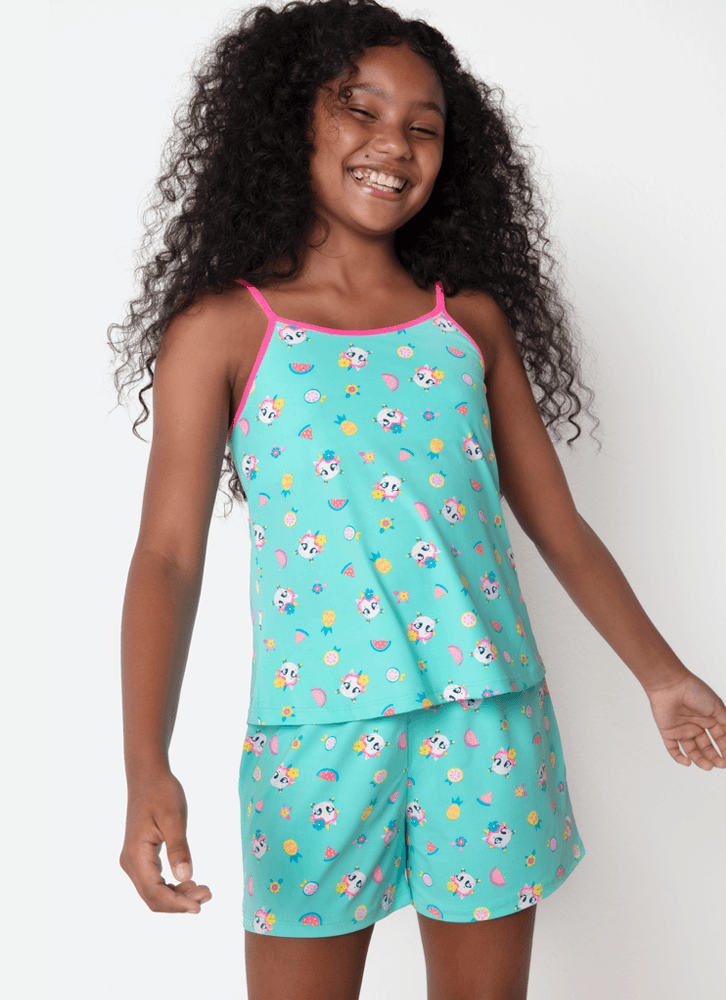 Pijama-Curto-Microfibra-Menina-Teen-Unicornio-Aloha