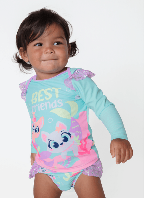 Conjunto Camiseta e Calcinha Bebê Menina Pet Sereia