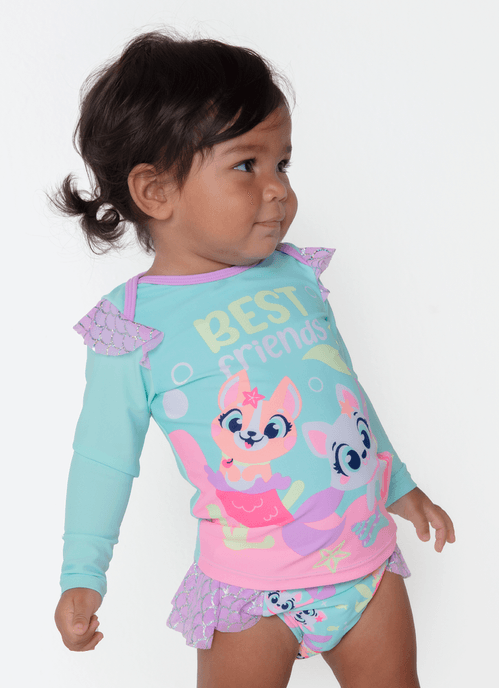 Conjunto Camiseta e Calcinha Bebê Menina Pet Sereia