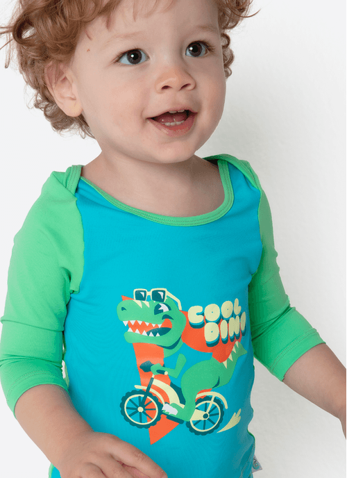 Conjunto Camiseta e Sunga Bebê Menino Dino Miami