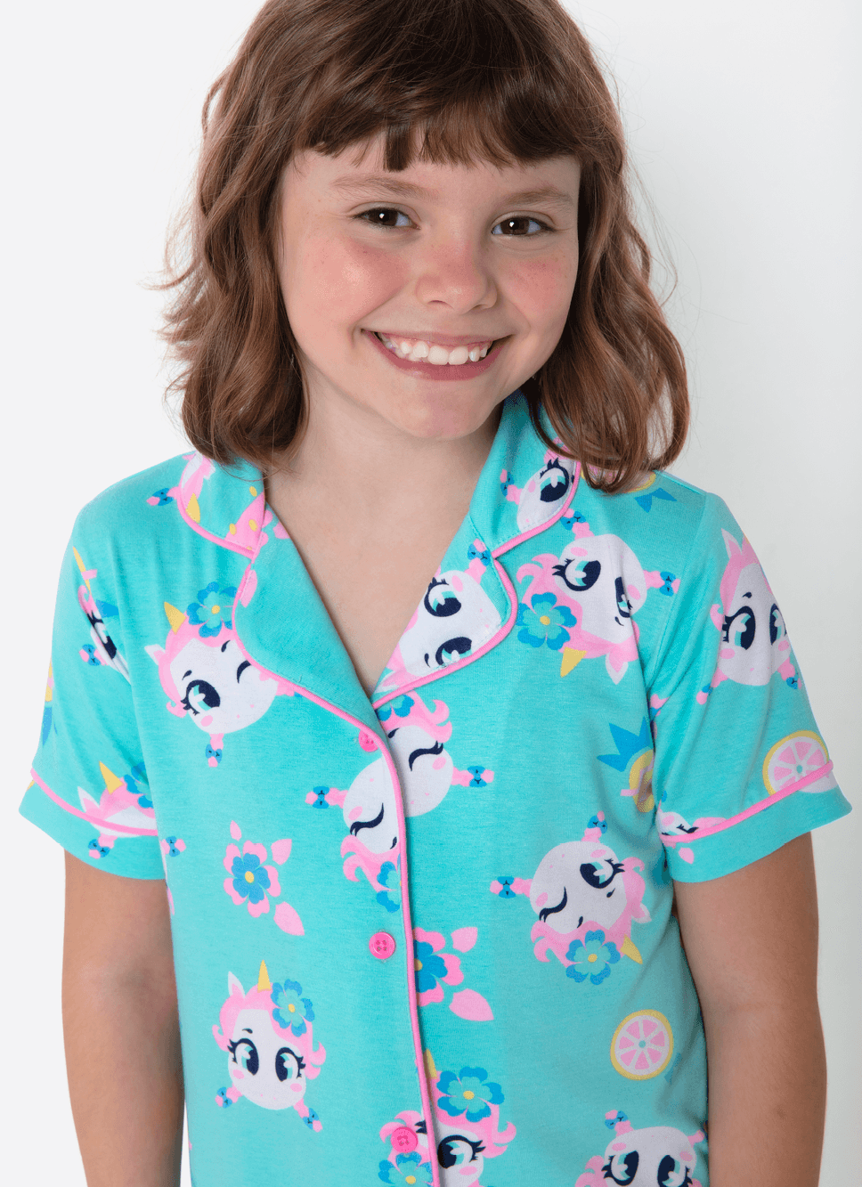 Pijama-Manga-Curta-Viscolycra-Menina-Unicornio-Aloha